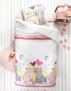 Linge De Lit Enfant à Motifs Chats Chamour 1 Personne - Coton