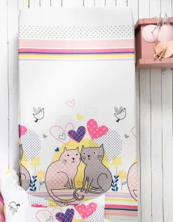 Linge De Lit Enfant à Motifs Chats Chamour 1 Personne - Coton -Valeurs des doublures de lit. 100026 C01 zoomx vue3