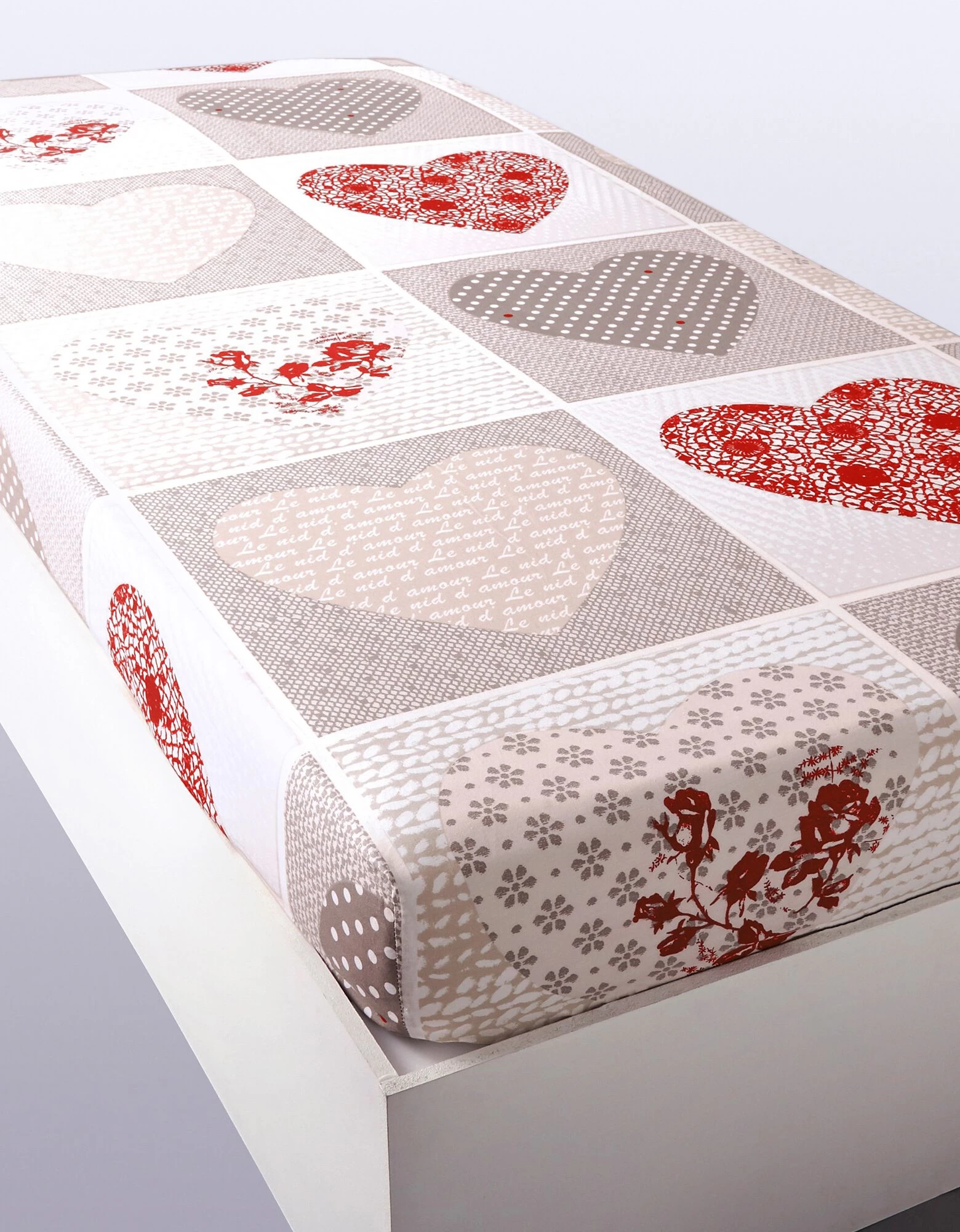 Linge De Lit Lovely En Coton Imprimé Coeurs 4 Linge De Lit Lovely En Coton Imprimé Coeurs – Image 4