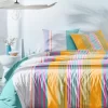 Linge De Lit Détroit En Coton Imprimé Rayures