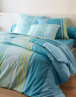 Linge De Lit Détroit En Coton Imprimé Rayures