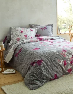 Linge De Lit Célestine En Coton Imprimé Fleurs Et Papillons