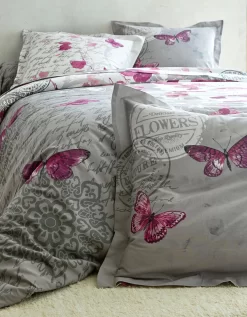 Linge De Lit Célestine En Coton Imprimé Fleurs Et Papillons -Valeurs des doublures de lit. 100077 C01 zoomx vue5