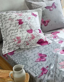 Linge De Lit Célestine En Coton Imprimé Fleurs Et Papillons -Valeurs des doublures de lit. 100077 C01 zoomx vue7