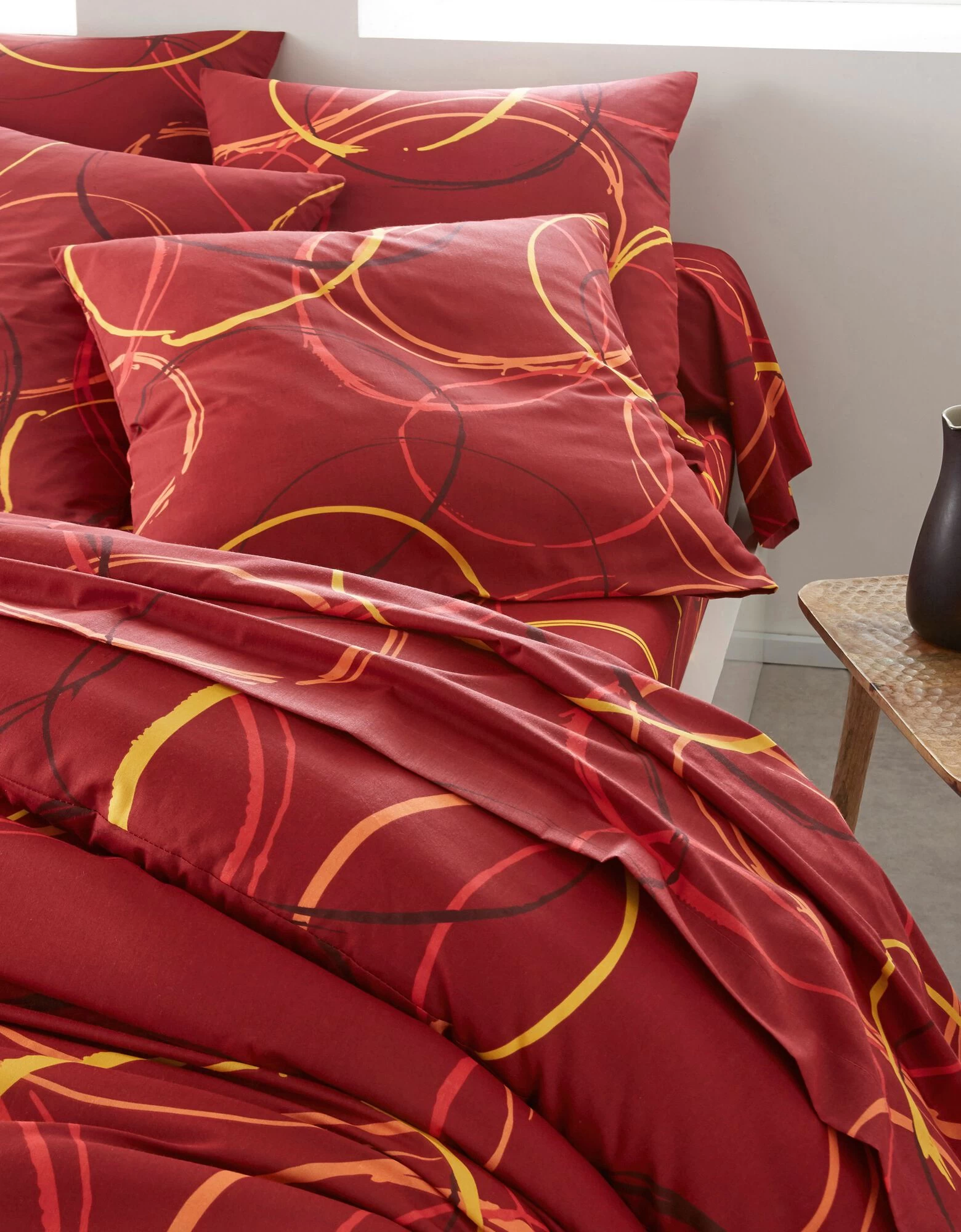 Linge De Lit Noémie Polycoton Imprimé Cercles 6 Linge De Lit Noémie Polycoton Imprimé Cercles – Image 6