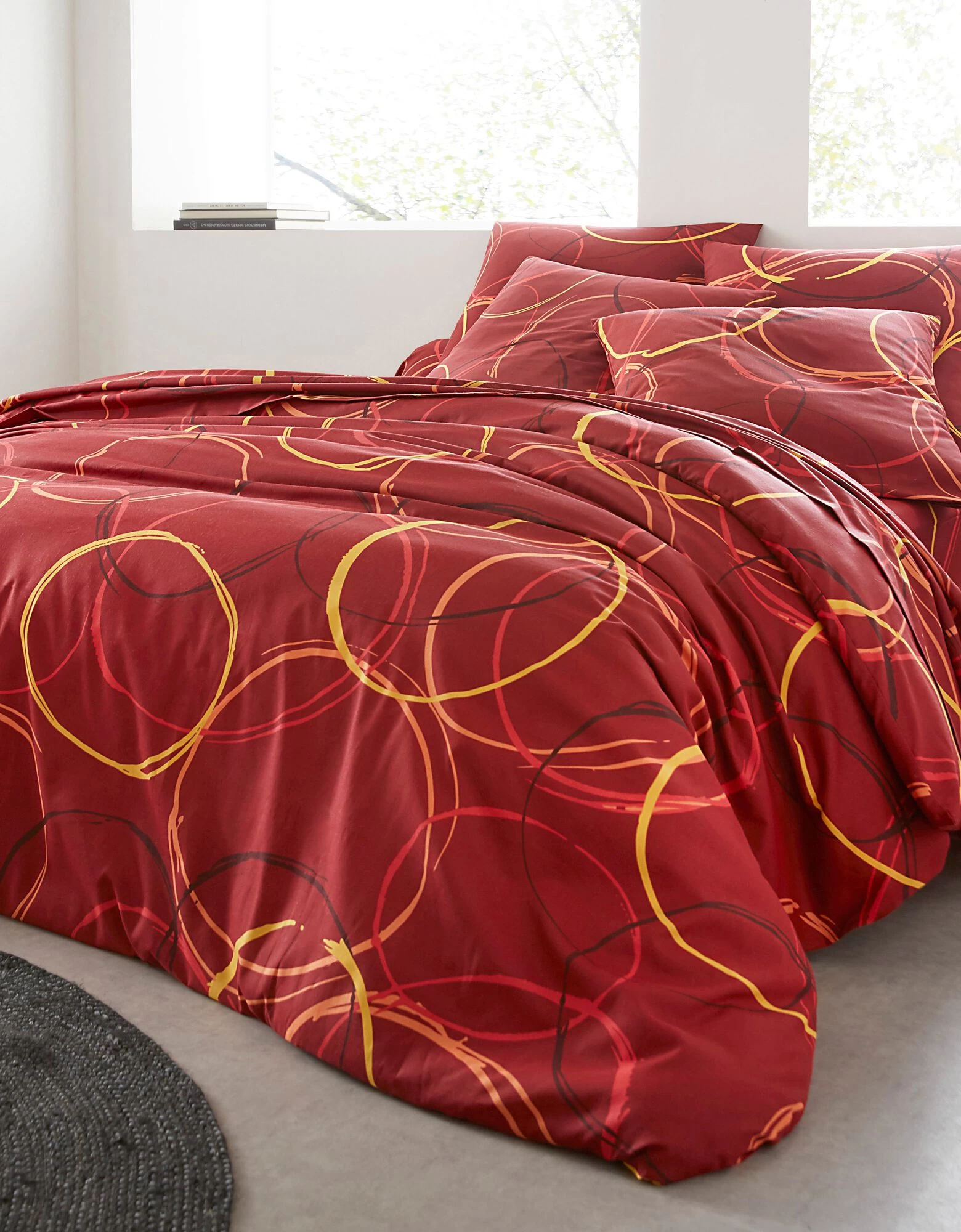 Linge De Lit Noémie Polycoton Imprimé Cercles 1 Linge De Lit Noémie Polycoton Imprimé Cercles