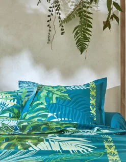 Linge De Lit Cayenne En Coton Imprimé Feuilles De Palmiers 11 Linge De Lit Cayenne En Coton Imprimé Feuilles De Palmiers -Valeurs des doublures de lit. 100516 C01 zoomx vue5