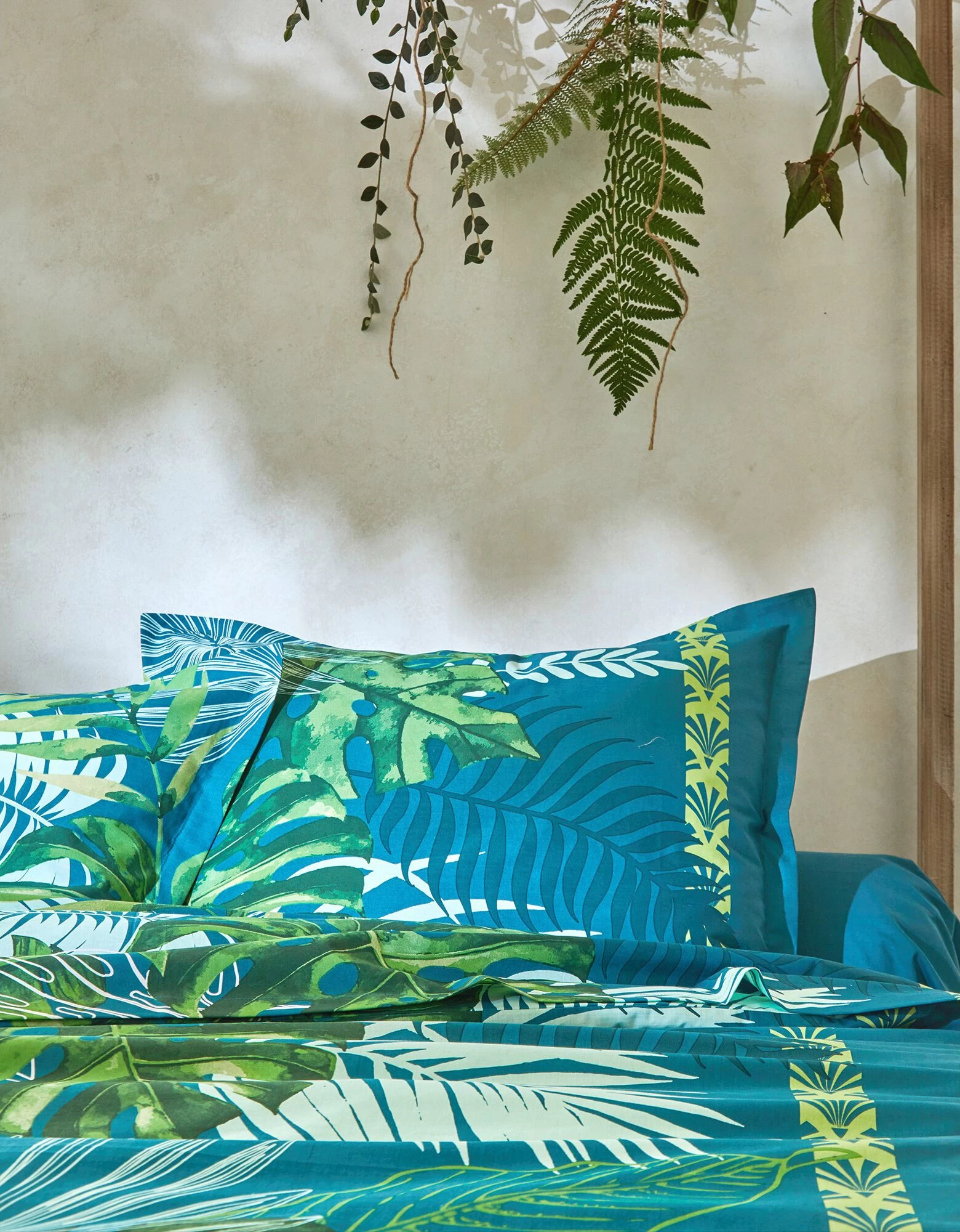 Linge De Lit Cayenne En Coton Imprimé Feuilles De Palmiers 5 Linge De Lit Cayenne En Coton Imprimé Feuilles De Palmiers – Image 5