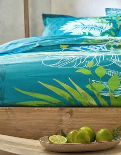 Linge De Lit Cayenne En Coton Imprimé Feuilles De Palmiers 12 Linge De Lit Cayenne En Coton Imprimé Feuilles De Palmiers -Valeurs des doublures de lit. 100516 C01 zoomx vue6