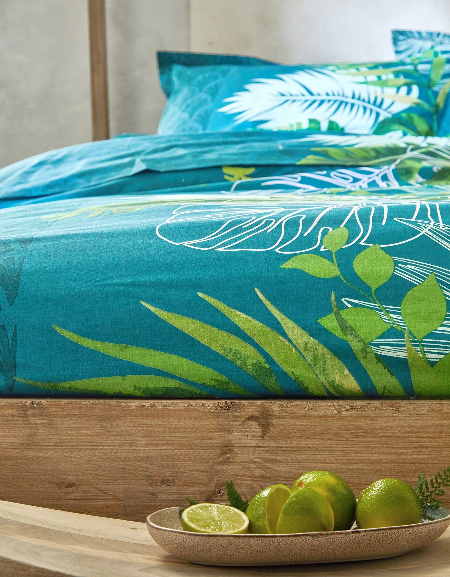 Linge De Lit Cayenne En Coton Imprimé Feuilles De Palmiers 6 Linge De Lit Cayenne En Coton Imprimé Feuilles De Palmiers – Image 6