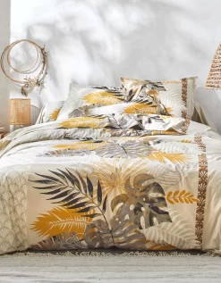 Linge De Lit Cayenne En Coton Imprimé Feuilles De Palmiers