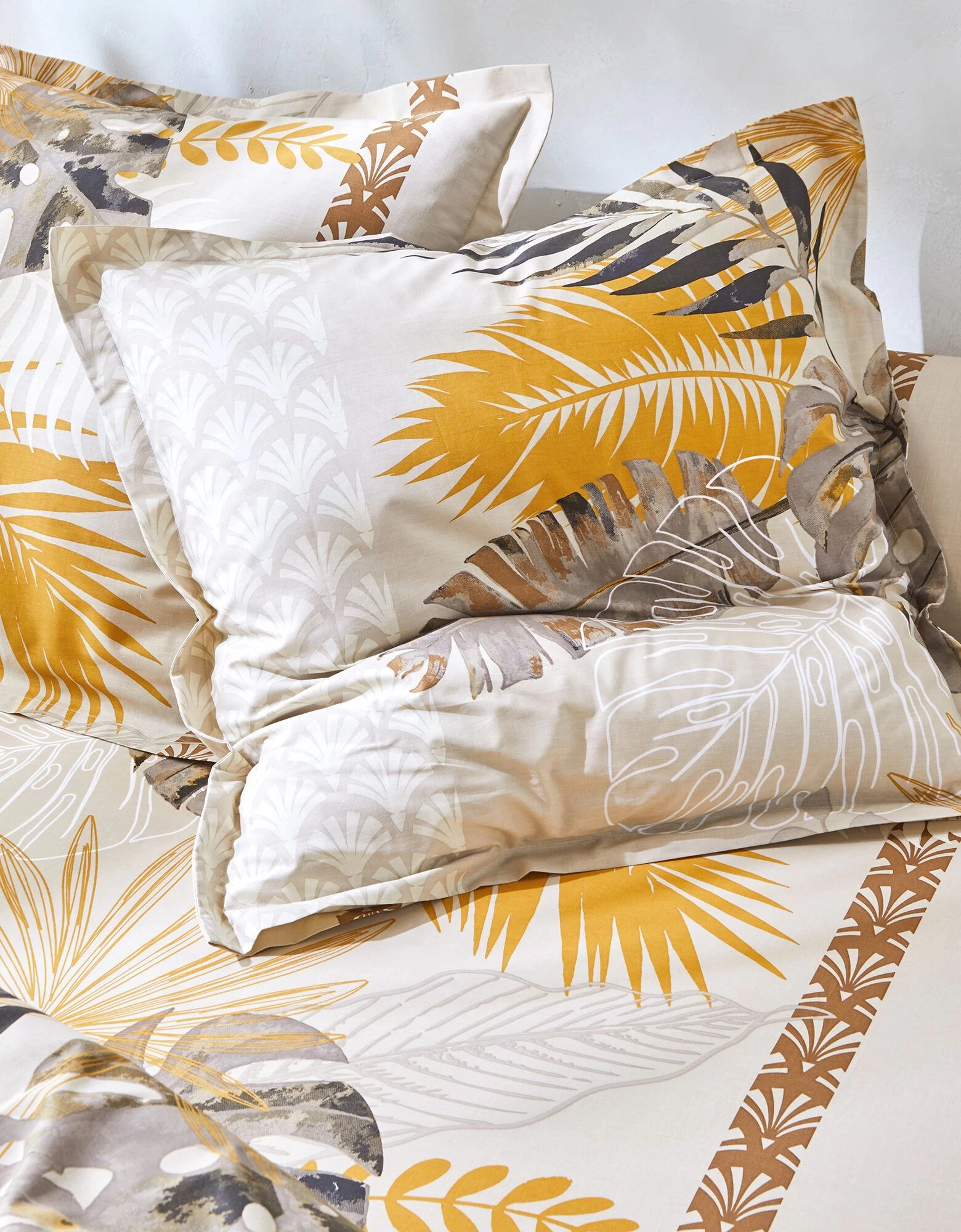 Linge De Lit Cayenne En Coton Imprimé Feuilles De Palmiers 4 Linge De Lit Cayenne En Coton Imprimé Feuilles De Palmiers – Image 4