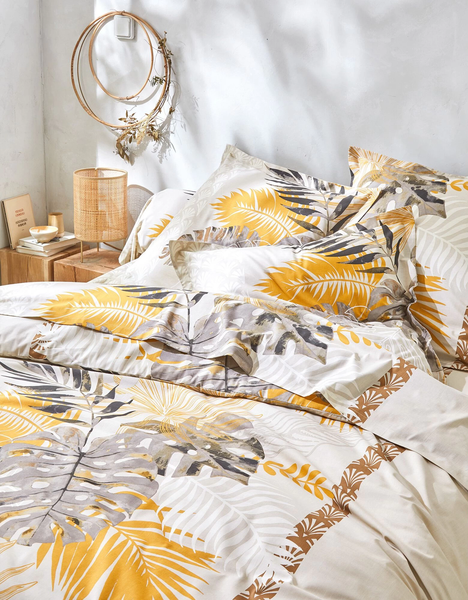Linge De Lit Cayenne En Coton Imprimé Feuilles De Palmiers 5 Linge De Lit Cayenne En Coton Imprimé Feuilles De Palmiers – Image 5