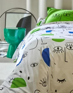 Linge De Lit Vitaly Coton à Motifs Visages -Valeurs des doublures de lit. 100564 C00 zoomx vue4