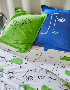 Linge De Lit Vitaly Coton à Motifs Visages -Valeurs des doublures de lit. 100564 C00 zoomx vue7