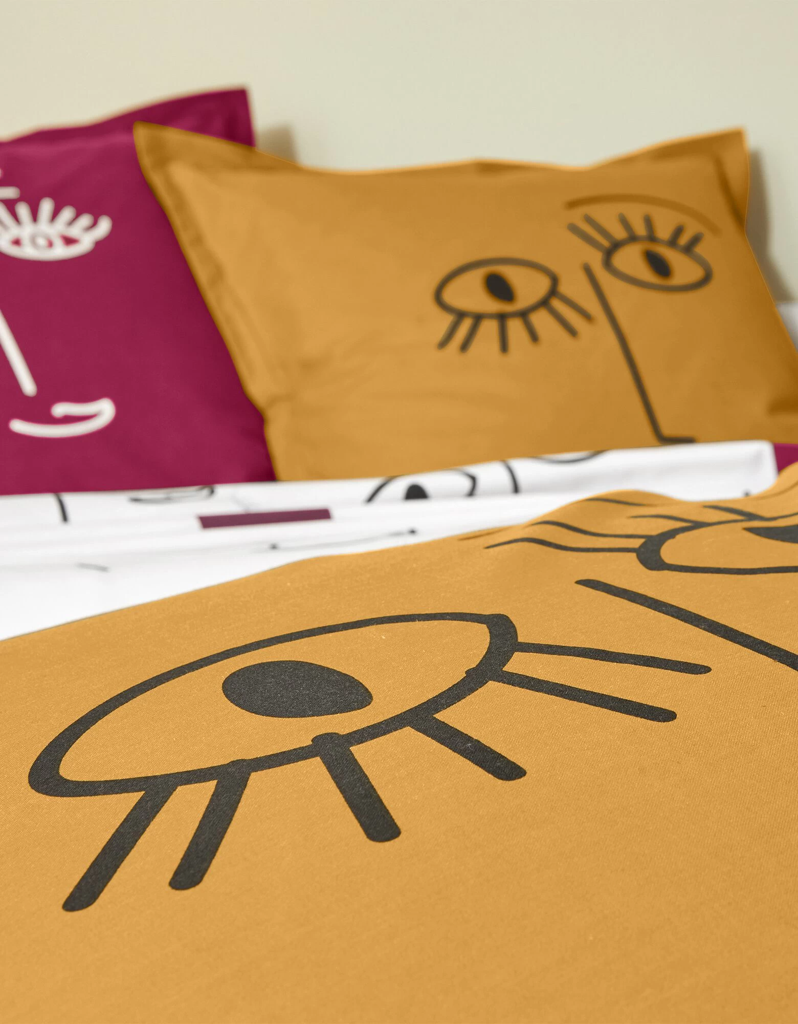 Linge De Lit Vitaly Coton à Motifs Visages 7 Linge De Lit Vitaly Coton à Motifs Visages – Image 7