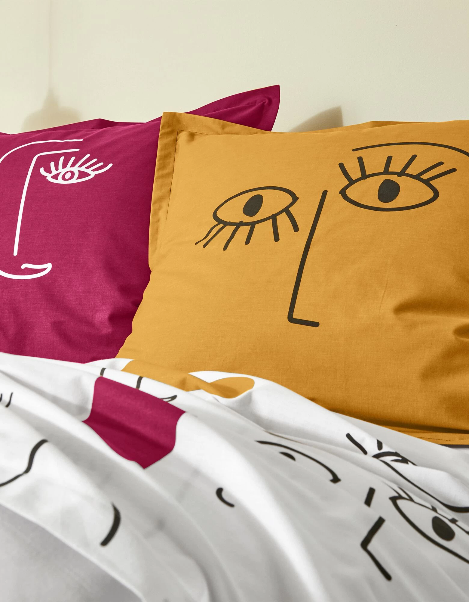 Linge De Lit Vitaly Coton à Motifs Visages 2 Linge De Lit Vitaly Coton à Motifs Visages – Image 2