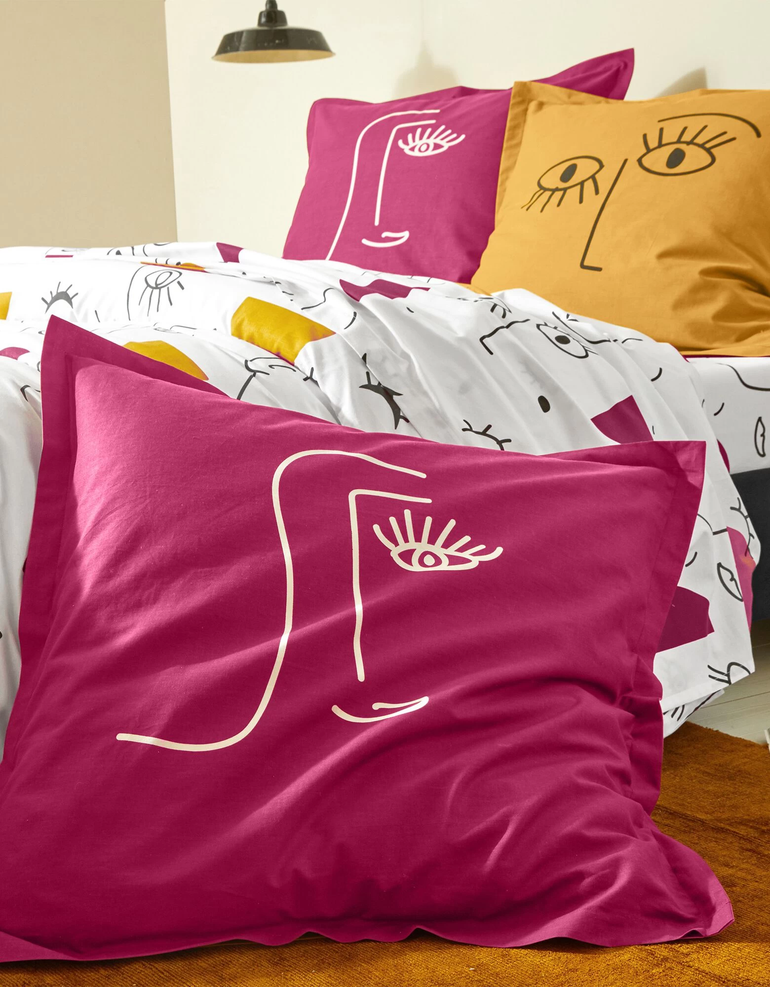 Linge De Lit Vitaly Coton à Motifs Visages 4 Linge De Lit Vitaly Coton à Motifs Visages – Image 4