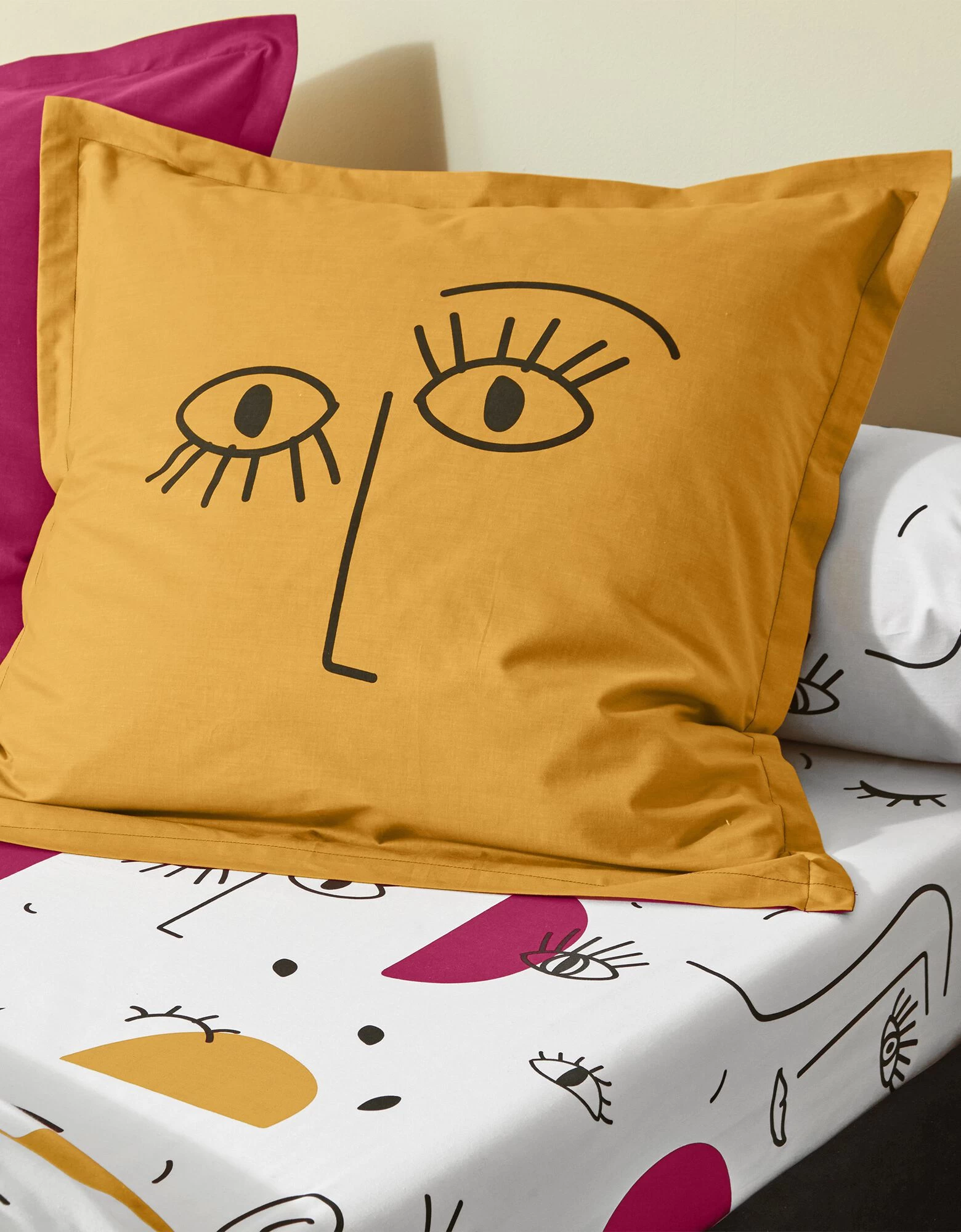 Linge De Lit Vitaly Coton à Motifs Visages 5 Linge De Lit Vitaly Coton à Motifs Visages – Image 5