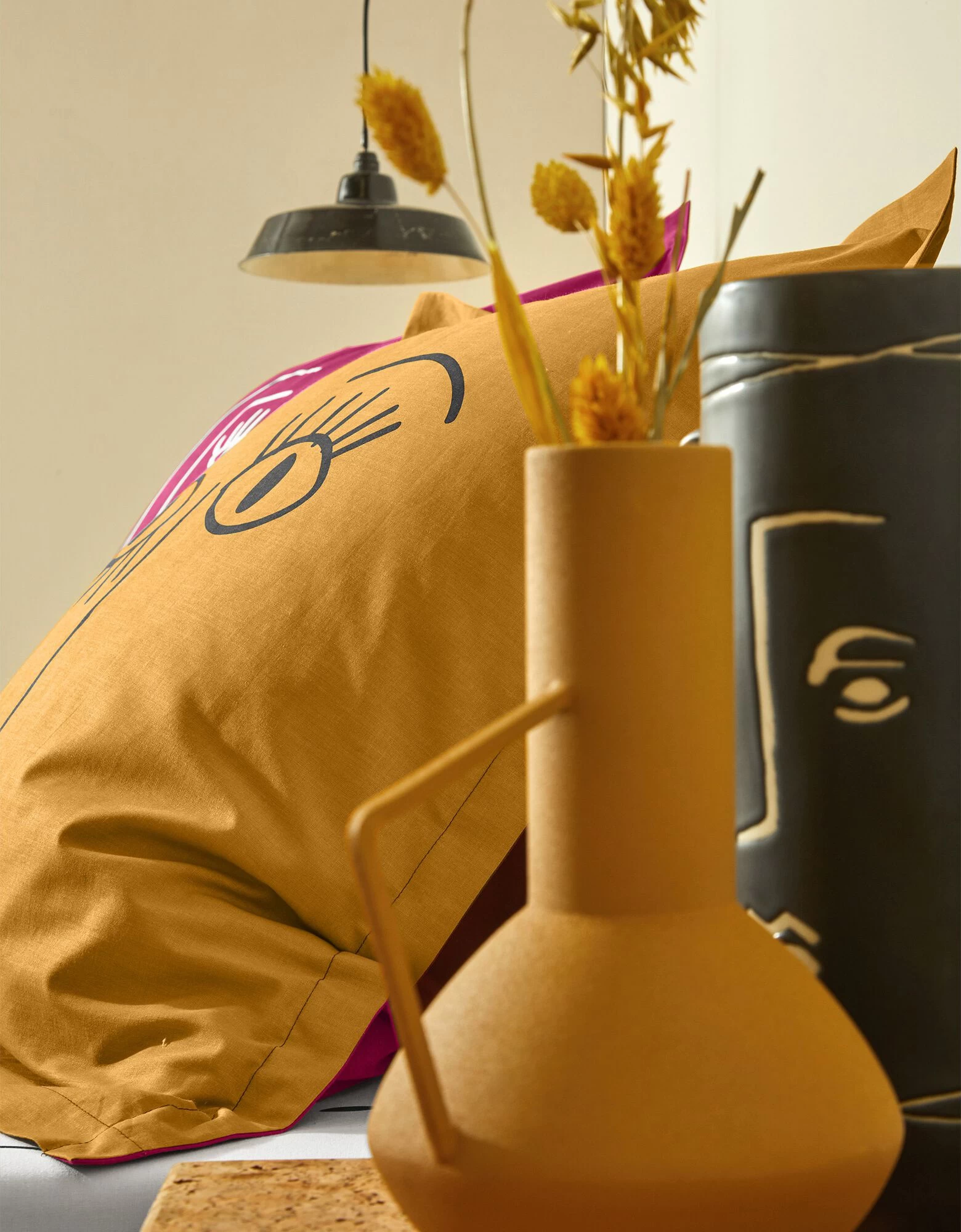 Linge De Lit Vitaly Coton à Motifs Visages 6 Linge De Lit Vitaly Coton à Motifs Visages – Image 6