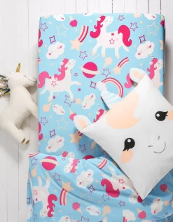 Linge De Lit Enfant à Motif Licorne En Coton Biologique, éco-responsable -Valeurs des doublures de lit. 100576 C01 zoomx vue4