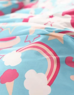 Linge De Lit Enfant à Motif Licorne En Coton Biologique, éco-responsable -Valeurs des doublures de lit. 100576 C01 zoomx vue5