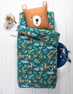 Linge De Lit Enfant à Motifs Ourson En Coton Biologique, éco-responsable