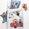 Linge De Lit Enfant à Motifs Pompiers En Coton