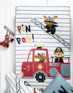 Linge De Lit Enfant à Motifs Pompiers En Coton -Valeurs des doublures de lit. 100582 C01 zoomx vue5