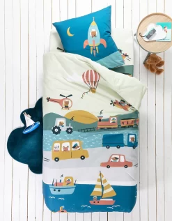 Linge De Lit Enfant Trafic Imprimé 1 Personne - Coton