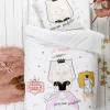 Linge De Lit Enfant Blanche Imprimé 1 Personne - Coton