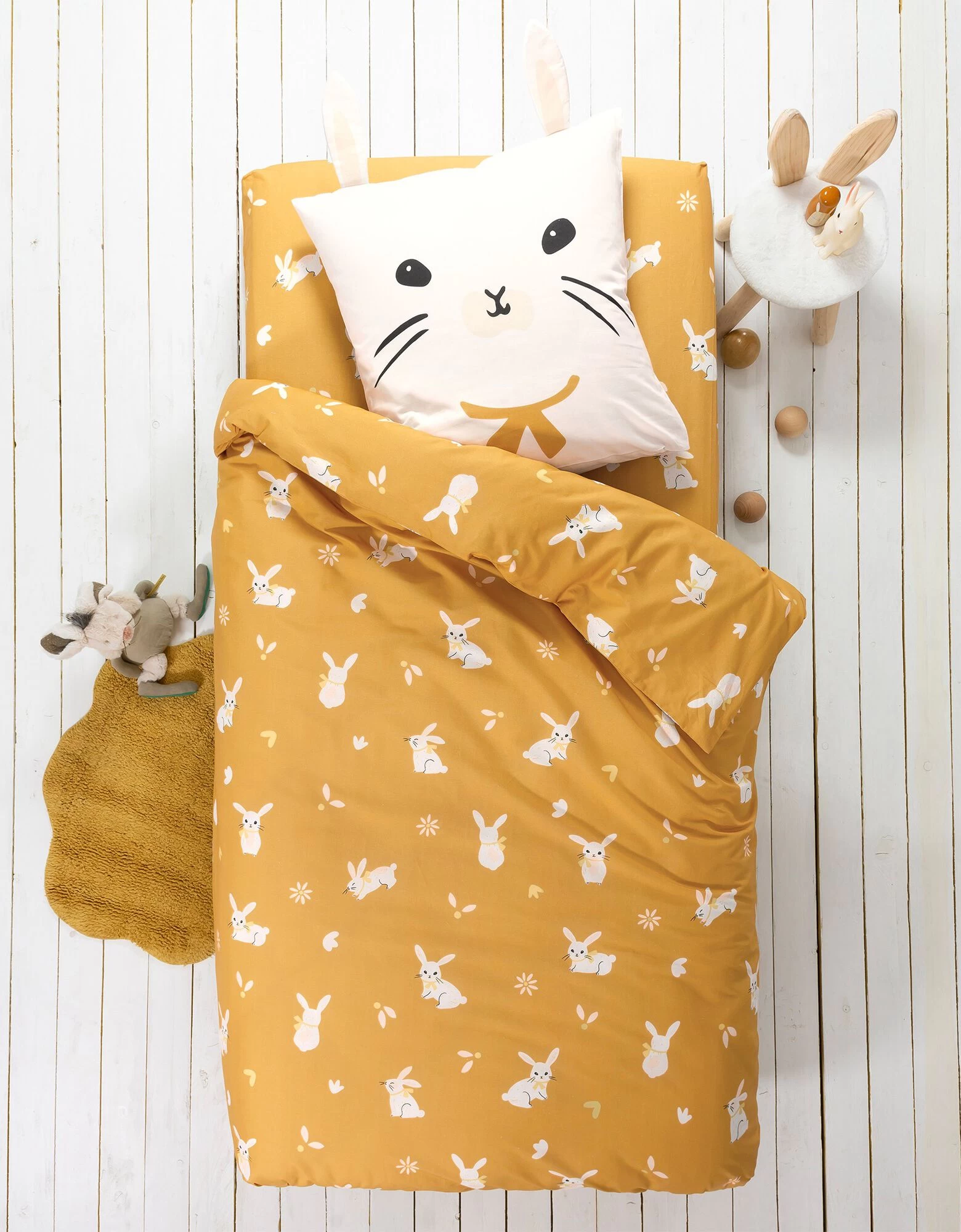 Linge De Lit Enfant Imprimé Lapinou 1 Personne - Coton Biologique 1 Linge De Lit Enfant Imprimé Lapinou 1 Personne - Coton Biologique