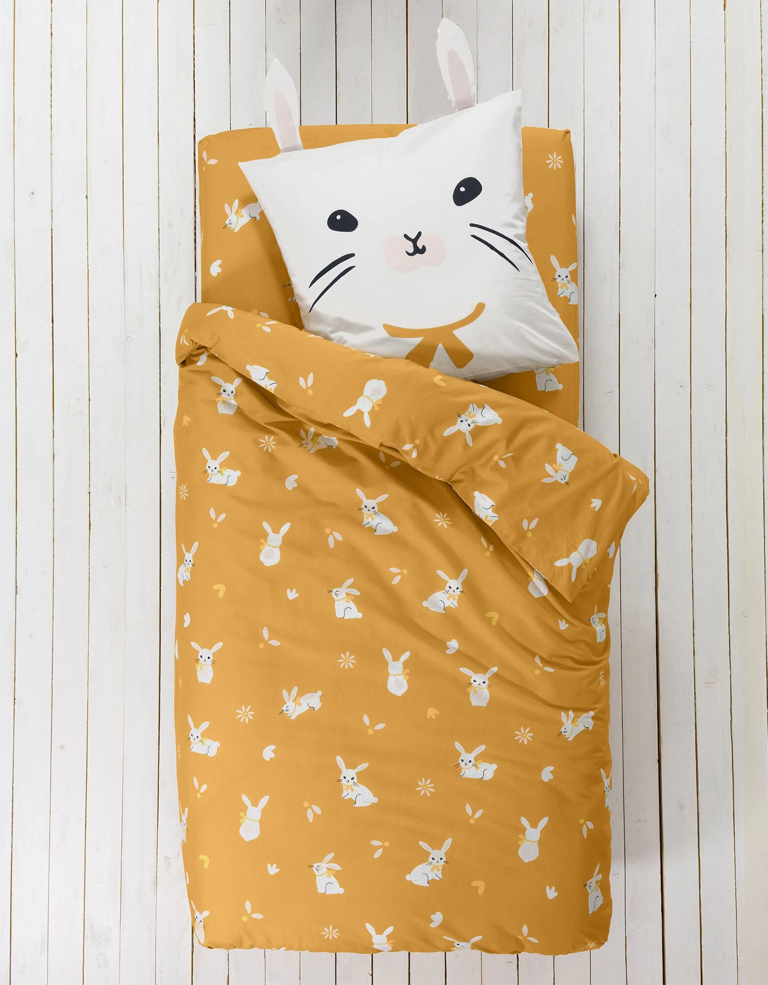 Linge De Lit Enfant Imprimé Lapinou 1 Personne - Coton Biologique 5 Linge De Lit Enfant Imprimé Lapinou 1 Personne - Coton Biologique – Image 5