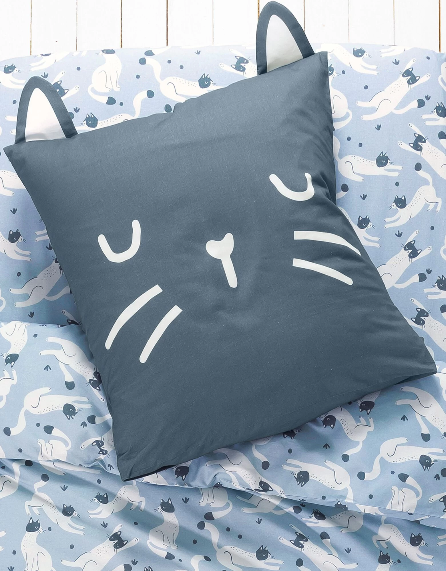 Linge De Lit Enfant Imprimé Chats Miaou 1 Personne - Coton Biologique 2 Linge De Lit Enfant Imprimé Chats Miaou 1 Personne - Coton Biologique – Image 2