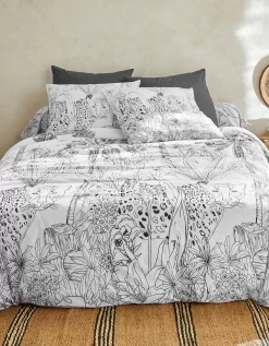 Linge De Lit Botanic En Coton Imprimé Jungle Léopard