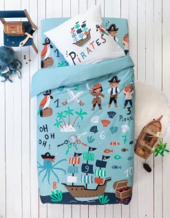 Linge De Lit Enfant Pirates Imprimé En Coton
