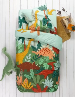 Linge De Lit Enfant Jurassi Coton - Imprimé Dinosaure