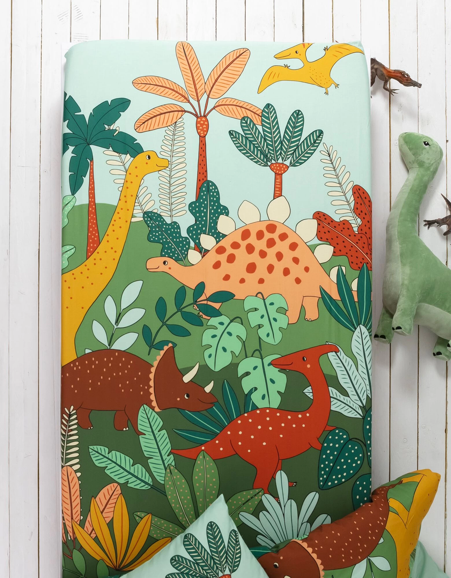 Linge De Lit Enfant Jurassi Coton - Imprimé Dinosaure 4 Linge De Lit Enfant Jurassi Coton - Imprimé Dinosaure – Image 4