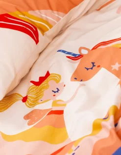 Linge De Lit Enfant Coton - Imprimé Princesse Et Licorne -Valeurs des doublures de lit. 100905 C01 zoom detailRFP