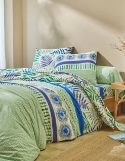 Linge De Lit Adèle Imprimé Feuillage Graphique - Coton