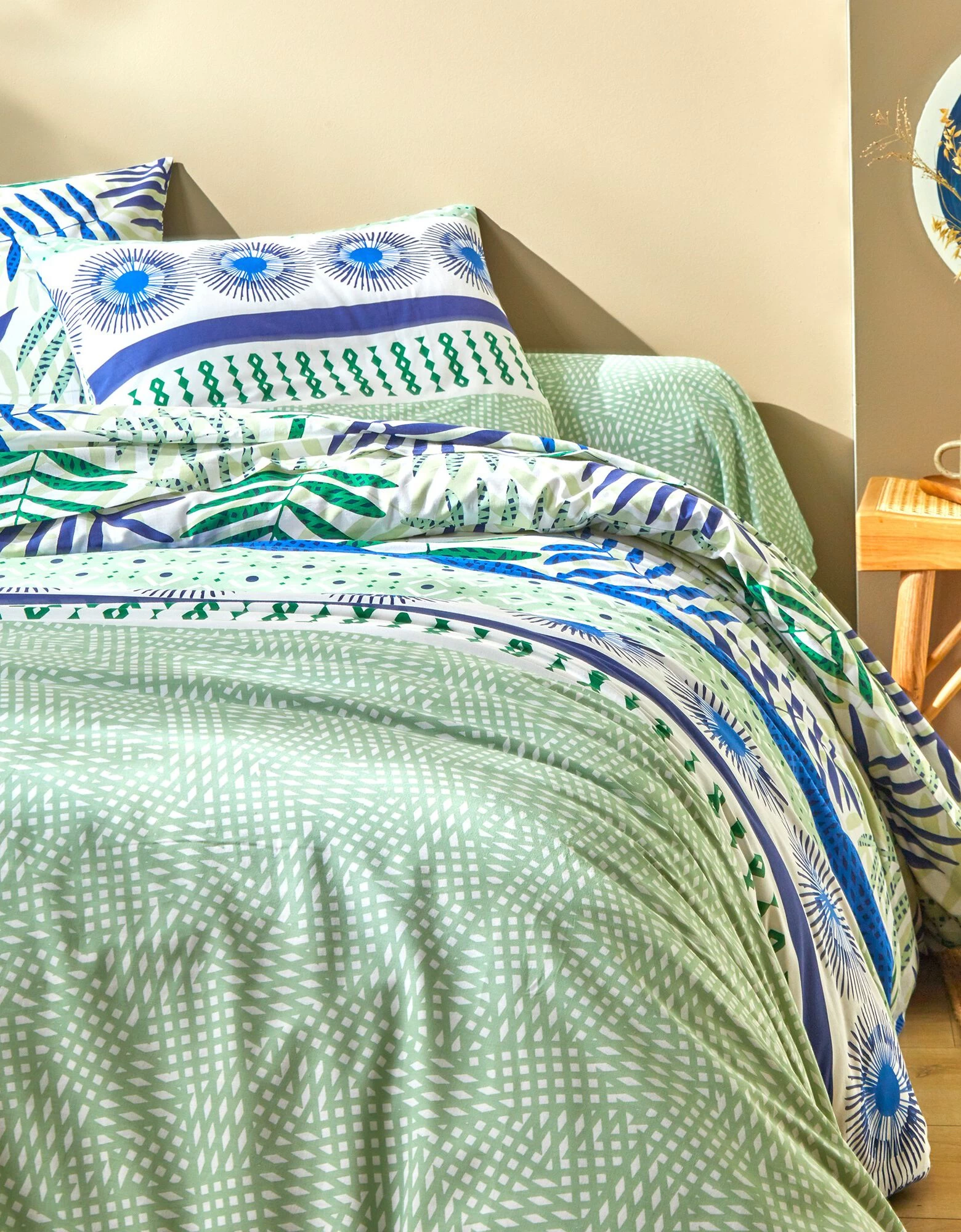 Linge De Lit Adèle Imprimé Feuillage Graphique - Coton 4 Linge De Lit Adèle Imprimé Feuillage Graphique - Coton – Image 4