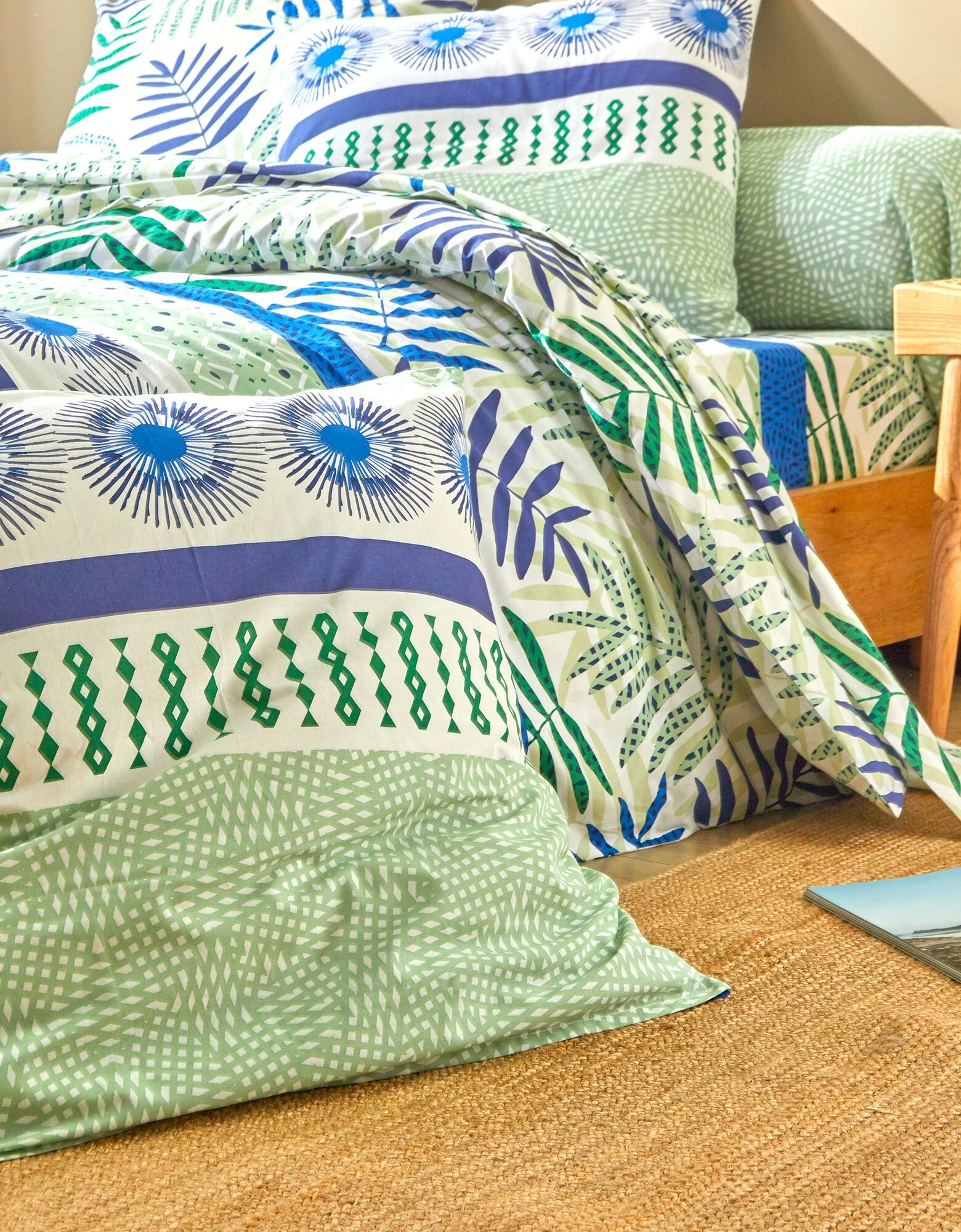 Linge De Lit Adèle Imprimé Feuillage Graphique - Coton 5 Linge De Lit Adèle Imprimé Feuillage Graphique - Coton – Image 5