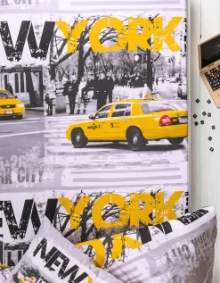 Linge De Lit Enfant Drive - Polycoton Imprimé Taxis New-yorkais -Valeurs des doublures de lit. 100961 C01 zoomx vue4