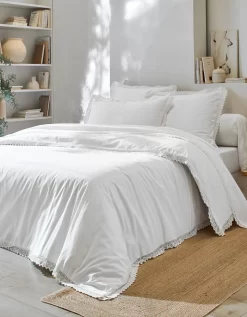 Linge De Lit Uni Dentelle Coton