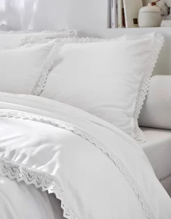 Linge De Lit Uni Dentelle Coton -Valeurs des doublures de lit. 101001 C01 zoomx vue3