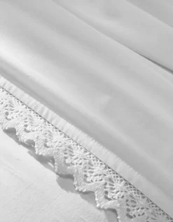Linge De Lit Uni Dentelle Coton -Valeurs des doublures de lit. 101001 C01 zoomx vue4