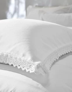Linge De Lit Uni Dentelle Coton -Valeurs des doublures de lit. 101001 C01 zoomx vue5