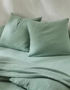 Linge De Lit Uni En Triple Gaze De Coton -Valeurs des doublures de lit. 101130 C04 zoomx vue5