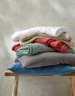 Linge De Lit Uni En Triple Gaze De Coton -Valeurs des doublures de lit. 101130 C04 zoomx vue7