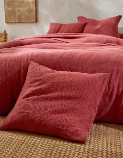 Linge De Lit Uni En Triple Gaze De Coton 9 Linge De Lit Uni En Triple Gaze De Coton -Valeurs des doublures de lit. 101130 C05 zoomx vue3